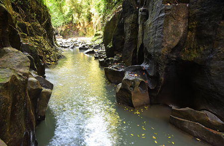 Hidden waterfall of Kanto Lampo.の写真素材