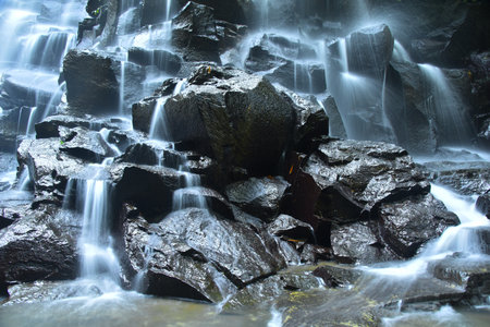 Hidden waterfall of Kanto Lampo.の写真素材