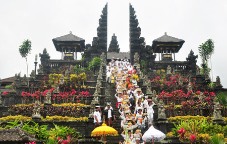 Karangasem,Indonesia-September 11, 2016: The biggest and holiest temple of Besakih in Bali Indonesiaのeditorial素材
