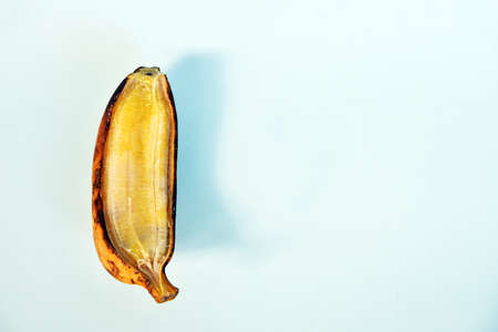 Boiled banana fruit,in red brown color, breakfast,dessert or snack, isolated on color background