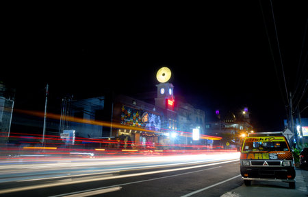 Bali,Indonesia - May 10 2022 : Night shoot at Kediri city,Tabanan regency of Bali-Indonesia,with the...