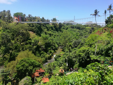 River view at Tegenungan waterfall at Gianyar regency of Bali
