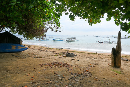 Sanur Beach at Badung regency of Bali and surrounding, during day timeの写真素材