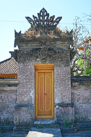 Unique and old rice goddess Beji temple at Sangsit village in Buleleng regency of Bali indonesiaの写真素材