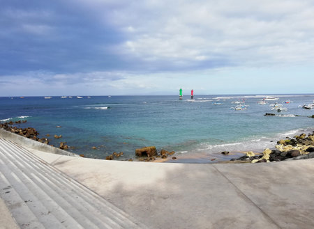 Sanur Beach area, with blue sea water color ,during day timeの写真素材