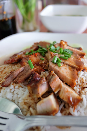 Crispy pork and riceの写真素材
