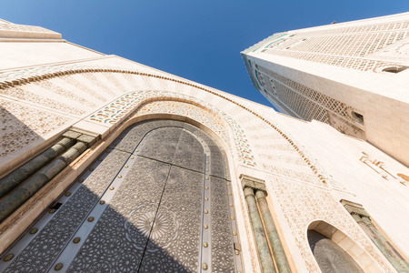 The Great Hassan II Mosque in Casablanca, Moroccoの写真素材