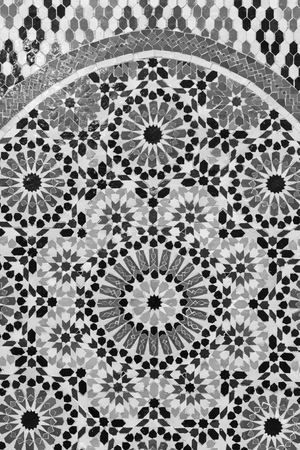 Moroccan style handmade dedicated mosaic in round shape for backgroundの写真素材