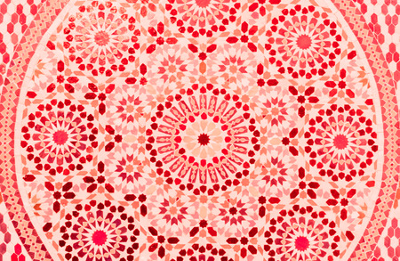 Moroccan style handmade dedicated abstract mosaic in round shape for background