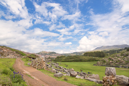 Saqsaywaman, ancient ruin of the Inca. Cusco, Peruの写真素材