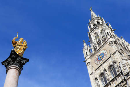 The Marienplatz, center of Munich, Germanyの写真素材