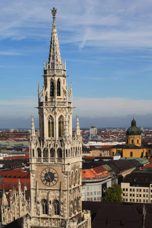 The Overview of Marienplatz, the most famous dancing clockの写真素材
