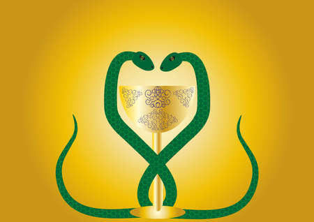 snakes and the Goblet of patternのイラスト素材