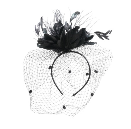 Black burlesque veil isolated on a white background.の写真素材