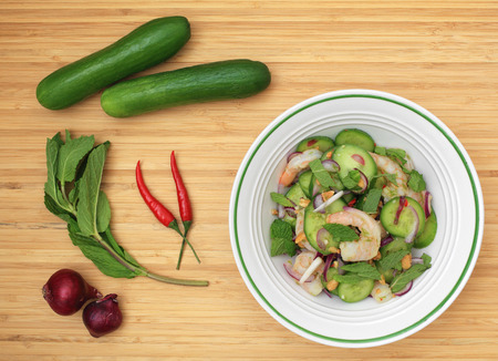 Thai Cucumber Salad With Shrimpの写真素材