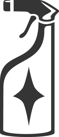 Spray Bottle with Dazzle Label - Vector Icon Shape. Cleaning Symbol for Employee Sign. Detail Product Glass or Plastic. Cleaner from Sprayer Nozzle. Housework Home and Office Supplies, Maintenance.のイラスト素材