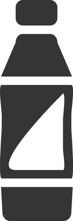 Water Bottle Creative Vector Icon Shape. Plastic or Glass. Drink To-Go. Simple Reflection with Cap or Lid. Flat Isolated Object Illustration. EPS for No Background, Scale-able Sign, and Color Change.のイラスト素材