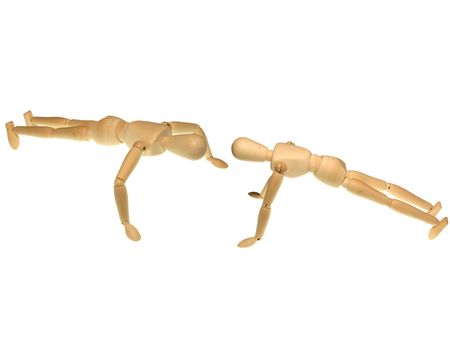 Mannequins doing press upsの写真素材