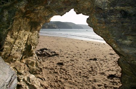 View from a cave, Perranporth