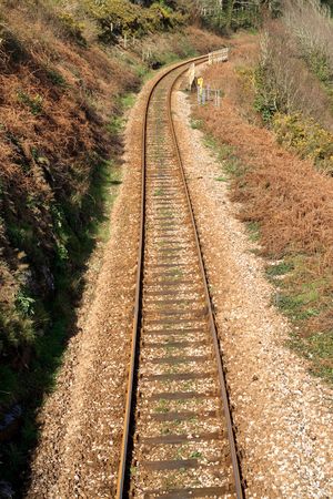 The railway track to St. Ives, along the Cornish coastline.の写真素材