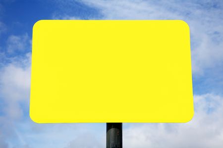 Blank bright yellow sign ready for text.の写真素材