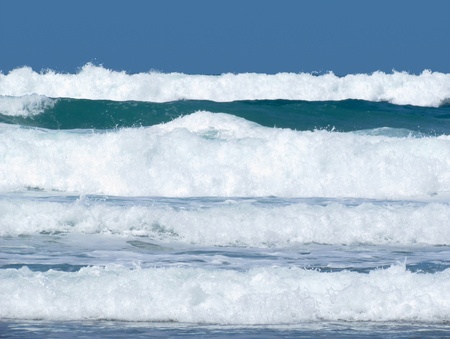 Atlantic waves breaking in Porthtowan, Cornwall UK. の写真素材