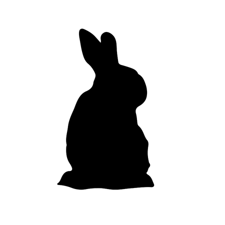 Vector illustration of a black rabbit on white background.のイラスト素材