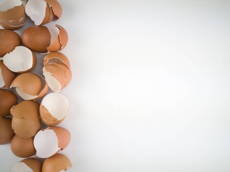 Waste eggs with a white background