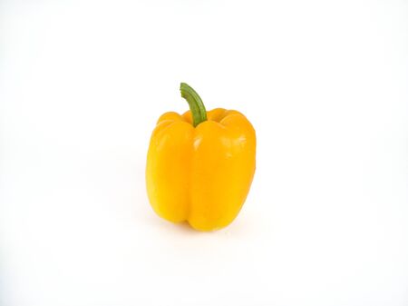Yellow bell pepper on a white backgroundの写真素材