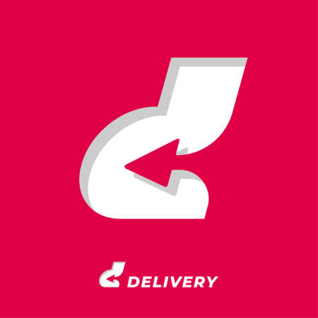 D letter with arrow. Delivery logo. D monogram with arrow. Monochrome option. Logo can be used for...