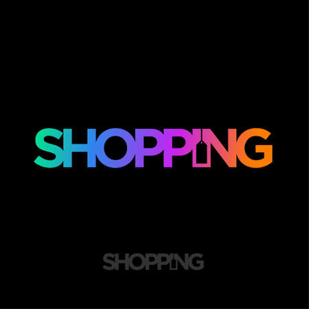 Shopping logo. Shopping icon. Letters and clothing hang tag. Emblem of discounts and sales.のイラスト素材