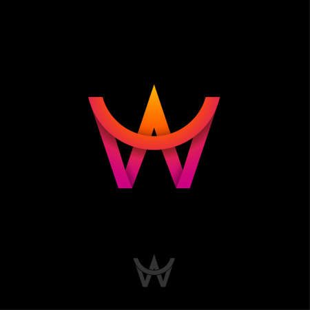 W and A monogram. W, A logo. Logo can used for business, network, web icon.のイラスト素材