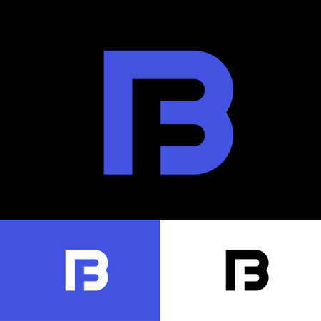 B and F letters monogram. Abstract logo isolated on a different backgrounds. Monochrome option.のイラスト素材