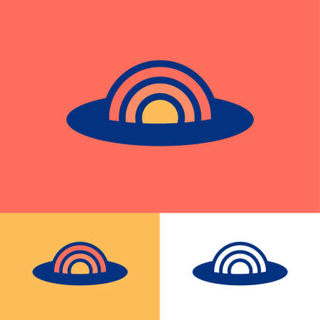 Sunset logo. Tourism or travel emblem. Resort logo.のイラスト素材