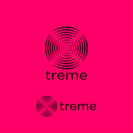 X logo in a circle, like circles on water or a propeller. Magnetic or sound waves. Logo can use for web, digital, business or sports.のイラスト素材