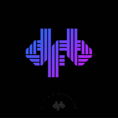 D, F and B monogram. D, F, B Letters consist of some strips. Logo can be used for business, online shop, clothes, sport.のイラスト素材