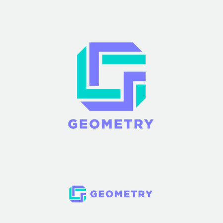 G Letter. Logo consists of strips. G monogram. Origami letter. Logo can be use for web, digital, sport, network, building, communication icon.のイラスト素材