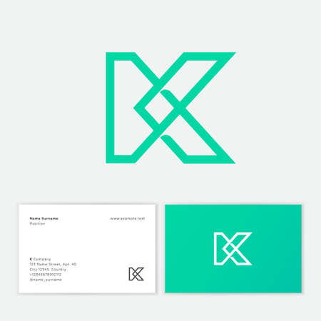 K letter. K logo. Premium monogram consists of intertwined lines. Logo can be used for business, clothes, sport and technology.のイラスト素材