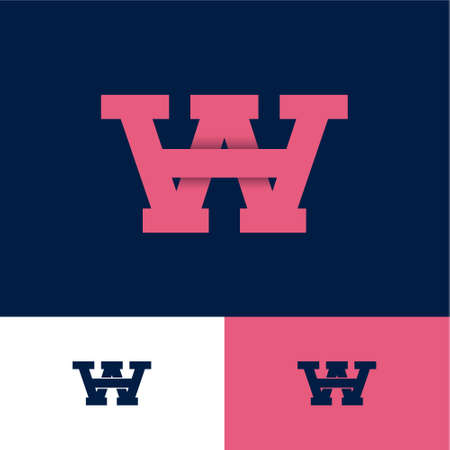 W and A logo monogram. W, A initials logo. Letters composition on different backgrounds. Logo for business, network, web icon.のイラスト素材