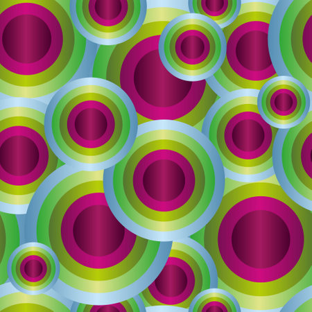 Disco Party seamless pattern. Invitation card. Colored circles. Pattern for wrapping paper. Fabric or textile pattern.のイラスト素材