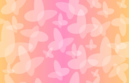 Seamless pattern with small and big butterflies. Pattern consists of transparent elements on gradient background.のイラスト素材