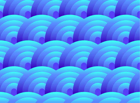 Sea wave or fish scales seamless pattern. Traditional Asian geometric ornament. Vector background. Japanese ornament.のイラスト素材