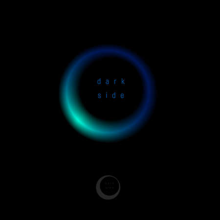 Dark side logo. Dark side of the Moon. Beautiful space emblem. Planet logo.