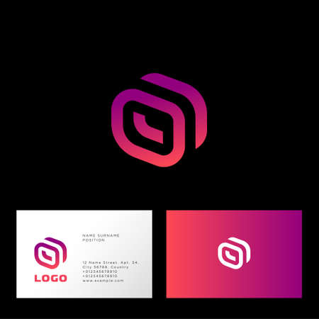 O monogram. Round gradient logo. Bound lines emblem. Monochrome option. Premium business logotype....