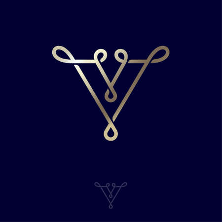 V letter. V monogram, letter wits loops. Network icon on different backgrounds. Web, ui icon.のイラスト素材