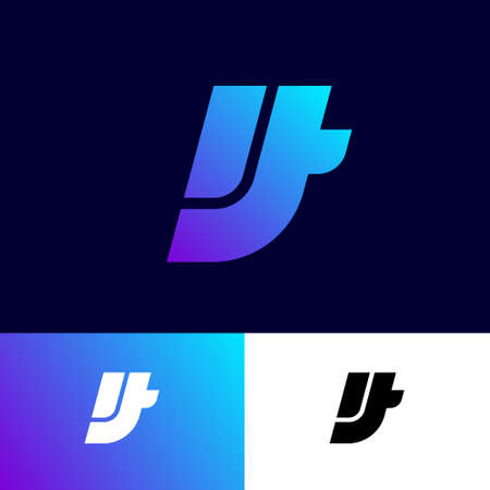IT logo. I and T monogram. Web, UI company. IT monogram on different backgrounds. Web logo.のイラスト素材