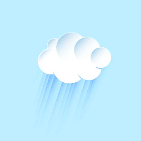 Cloud icon. Weather icon. Cloud symbol with rain on a light-azure background. Web symbol.のイラスト素材