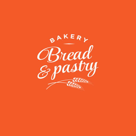 Bakery logo. Bread Shop emblem. Lettering and spikelet.のイラスト素材