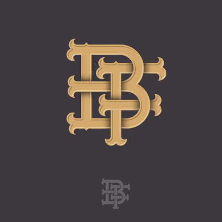 B and F monogram. B and F crossed letters, intertwined letters initials.のイラスト素材