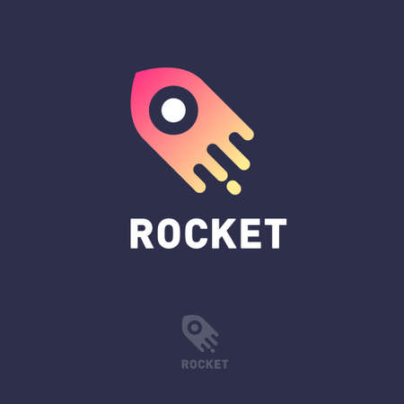 Rocket science . Rocket emblem. Emblem can use for business, logistic company, delivery, movement.のイラスト素材